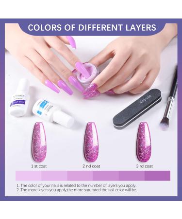 Wakaniya 8 Color Nail Dipping Powder Kit - DIY Home Nail Art System with Activator, Base & Top Coat - Pink Silver Glitter Starter Set for Beginner Manicure - Buy Online on GoSupps.com