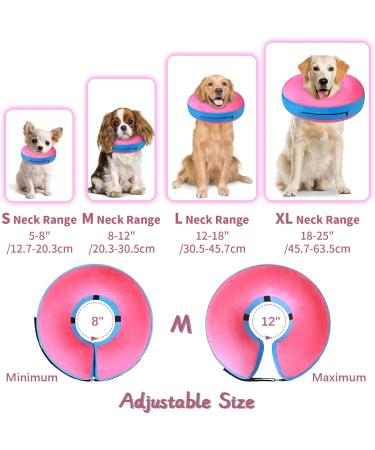 FWLWTWSS Inflatable Protective Collar for Dogs & Cats | Adjustable Velcro Fastener | Leak Protection for Recovery After Operations (Pink Size M: 20.3cm-30.5cm) - Buy Online on GoSupps.com