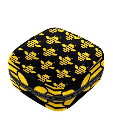 Bee Print Pattern Sanitary Napkin Storage Bag Large Capacity Menstrual Cup Pouch Girls Travel Portable Small Makeup Sanitary Pads Organizer Color 7
