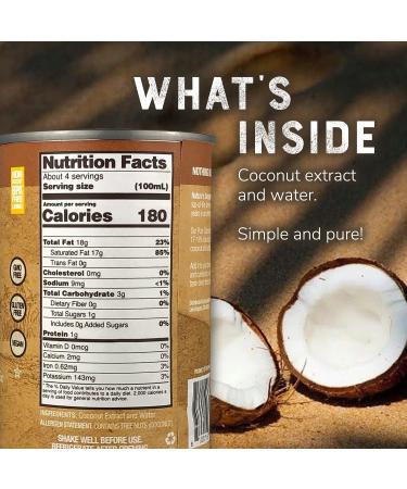 Natures Greatest Foods Pure Coconut Milk - 13.5 Oz (Pack of 12) | Unsweetened, No Guar Gum, Preservatives | Gluten Free, Vegan, Kosher - 17-19% Fat - Buy Online on GoSupps.com
