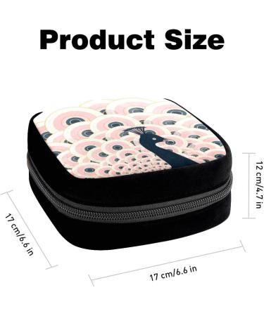 GIAPB Period Bag - Vintage Pink Peacock Color - Sanitary Napkin Storage & Makeup Pouch - Buy Online on GoSupps.com