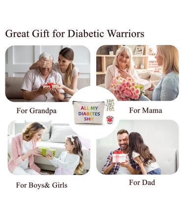 Diabetic Supplies Travel Bag Gift Set: Glucose Meter Case, Log Book, Alert Stickers - Funny Diabetes Gifts for Type 1 Grandparents - Buy Online on GoSupps.com