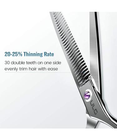ULG 6.5 inch Hair Thinning Scissors - Professional Barber Shears for Hair Cutting and Texturizing - Japanese Stainless Steel Razor Edge Teeth Blending Scissor for Home Salon - Buy Online on GoSupps.com