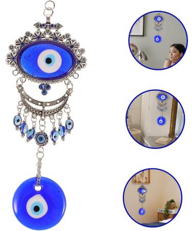 Alipis Blue Pendant Ornament Keychain Blue Home Decor Hamsa Wall Hanging Adornment Devil Eye Blue Eyes Car Blue 20X9CM - Buy Online on GoSupps.com