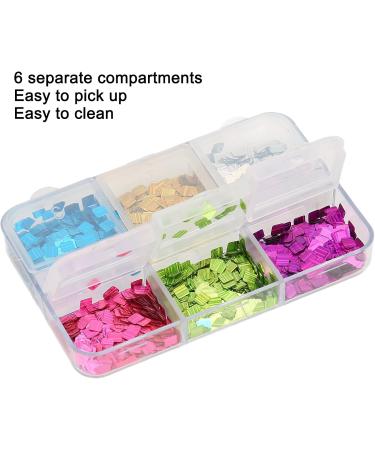 Sparkle Nails Flake Nail Sequins Flake Shaped Sparkle 6 Square Hybrid Color Square Nail Art Flash DIY Nail Art Decoration Nail Glitter Nails for Face Makeup Hair Body Art Nails - Buy Online on GoSupps.com