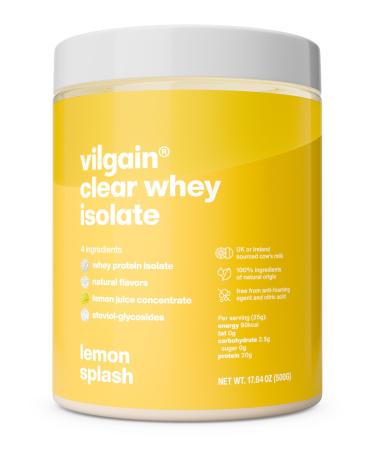 Vilgain Vilgain Clear Whey Isolate | Fresh and fruity protein flavor sweetened with stevia | Over 85% protein | Natural ingredients no artificial flavors or colors (500g lemon)