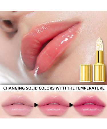 Color Changing Lipstick Transparent Transmission Resistant Gold Crystal Color Changing Lipstick for Women Long Lasting 24 Hour Moisturizing Shiny Gold 35 g 1 Piece 1er Pack Gold - Buy Online on GoSupps.com