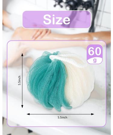 Aquior Shower Puff Loofahs 60g/PCS Extra Large Mesh Pouf Easy Foaming Body Scrubber Exfoliator for Big Full Lather Cleanse(4 Pack) Style04 - Buy Online on GoSupps.com