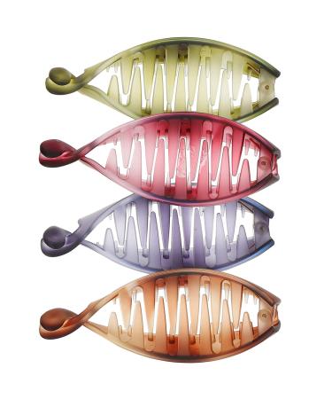 Uonlytech French Clips for Hair 4pcs Banana Hair Clip Acrylic Fish Shape Hair Claw Resin Fishtail Clip for Women and Girls Banana Clips Hair - Buy Online on GoSupps.com