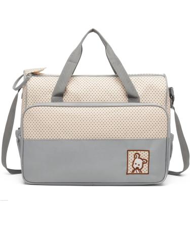Buy Miss Lulu 5-Set Baby Diaper Bag - Light Green - Stylish & Functional Mother Handbag with Shoulder Bag & Bottle Holder - Buy Online on GoSupps.com