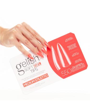 550 Count Gelish Soft Gel Nail Tips - Medium Stiletto | Long Lasting & Durable - Buy Online on GoSupps.com