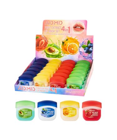 24-Pack Lip Balm Bulk Assorted Fruit Lip Care Products Set Hydrating Lip Mask Multi Pack Moisturizing for Dry Lips 1 Count (Pack of 24)