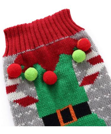 Hrttsy Christmas Dog Sweater | Warm Winter Pullover for Small & Medium Dogs | Cute Pet Costume in Medium Gray - Buy Online on GoSupps.com