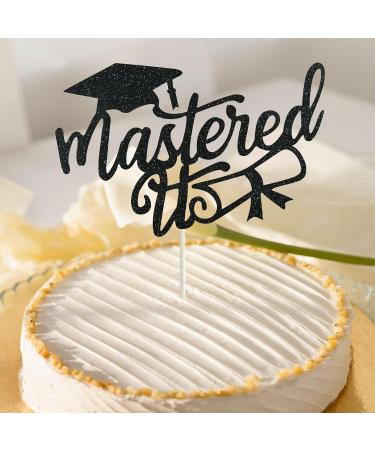 Mastered It Cake Topper Black Glitter Graduation Cake Pick for 2024 Congratulations Graduation Party Cake Decorations Supplies - Buy Online on GoSupps.com