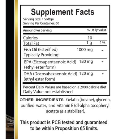 Omega 3 Fish Oil - Molecularly Distilled Fish Oil Burp Less Fish Oil 1000 mg Softgels Omega-3 Fatty Acids with High EPA + DHA 1 Bottle 60 Capsules - Buy Online on GoSupps.com