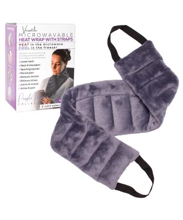 Neck Heating Pad Microwavable with Handles for Pain Relief, Microwave Heating Pad for Neck & Shoulders, Neck Pain, Joints & Muscle Aches, a Warmer Heated Neck Wrap, Reusable Moist Heat Rice Bag Gray Denim Gray