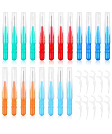 Interdental Brushes Soft Dental Brushes Dental Floss Brush Mini Teeth Brushes for Cleaning Gaps Between Teeth (0.8mm with Floss Picks) (0.8mm 40) 40 count (Pack of 1) 40.0