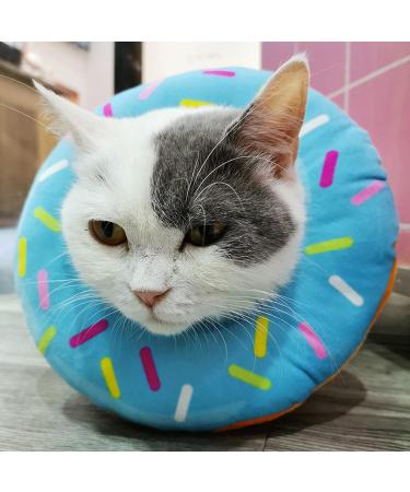 HPWFHPLF Cat Recovery Collar Adjustable Protective Pet Collar Soft Donut Neck Cone Prevent Licking Paws Wound Healing for Cats Puppies Small Breeds Dogs (M Blue) Medium Blue - Buy Online on GoSupps.com