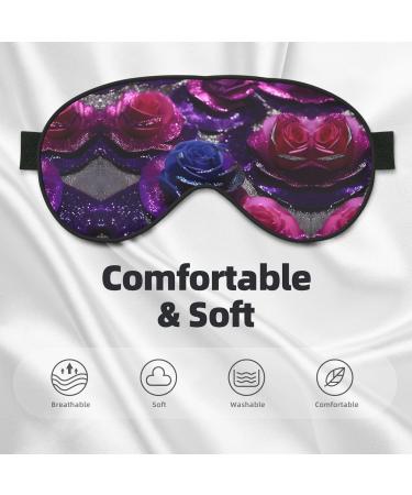 Glitter Sequin Roses Print Unisex Sleep Mask | Double-Sided Eye Mask for Sound Sleep & Skin Care International Shipping Available - Buy Online on GoSupps.com