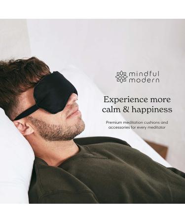 Mindful & Modern Lavender Eye Mask for Meditation, Yoga & Sleep | Weighted for Deep Relaxation | Soft Black Satin Cover with Flax Seed Fill - Buy Online on GoSupps.com