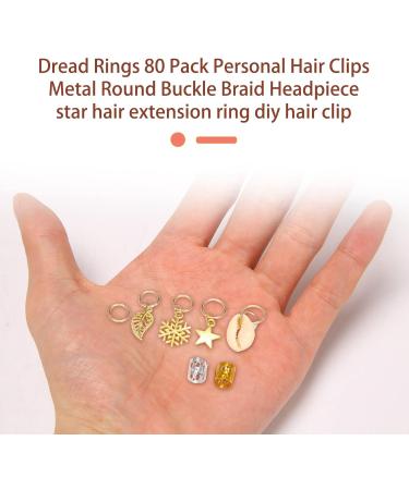 Haptufer 80 pieces African Hair Jewelry Braid Accessories Decorations Metal Hair Ring Tubes CUffs Dreadlocks Dread Beads - Buy Online on GoSupps.com