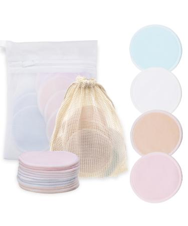Slighting pads washable reusable cotton pads made of bamboo with laundry bag and storage bag soft make -up clothing cleaning for the eyes and face (12 pieces) - Buy Online on GoSupps.com
