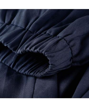 Cotton Linen Print Women's Summer Capri Pants with Pockets - Navy Small - Buy Online on GoSupps.com