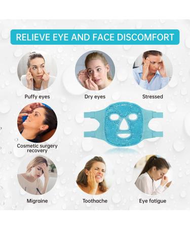Gel Beads Ice Face Mask Bundle for Headaches, Puffy Eyes, Redness - Includes Eye Hole Mask - Buy Online on GoSupps.com