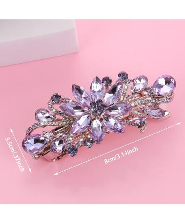 WLLHYF Vintage Rhinestone Flower Hair Clip - Luxury Jewelry Design Barrette for Women and Girls (Purple) - Buy Online on GoSupps.com