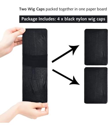 Yamel Stocking Wig Caps Black - 4 Pack, Stretchy Nylon Caps for Women - Buy Online on GoSupps.com