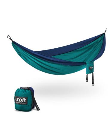 ENO SingleNest Hammock - Lightweight, 1 Person Portable Hammock - for Camping, Hiking, Backpacking, Travel, a Festival, or The Beach - Seafoam/Navy