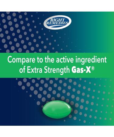 Gas Relief Simethicone 125mg (365 Softgels) Fast & Effective Gas Bloating Relief - Compare to Gas-X Extra Strength - Right Remedies - Buy Online on GoSupps.com