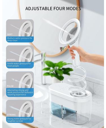 YUYUKO Electric Ear Wax Removal Tool with 4 Clean Modes - Ear Irrigation Cleaner Kit for Adults & Kids - White - Buy Online on GoSupps.com