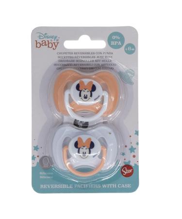 Set of 2 pacifiers with reversible silicone teat +6 months | Minnie Mouse (Disney Baby) - Buy Online on GoSupps.com