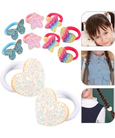 Holibanna 5 Pairs girls' sequin rubber band hair ties for children hair ropes girl elastic hair tie sparkle hair ties glitter star hair ties kids hair ties Holder High elasticity baby fabric - Buy Online on GoSupps.com