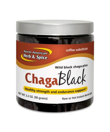 NORTH AMERICAN HERB & SPICE ChagaBlack Tea - 3.2 oz. - Chaga Wild Mushroom Herbal Tea Coffee Substitute - Adaptogen Adrenal Support Endurance & Stamina - Non-GMO - 45 Total Servings