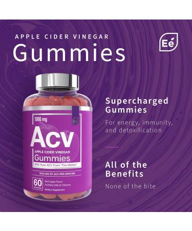 Naturally-Sourced Vegan Apple Cider Vinegar Gummies with Folic Acid & Vitamins B6/B12 | Essential Elements - 60 Count - Buy Online on GoSupps.com