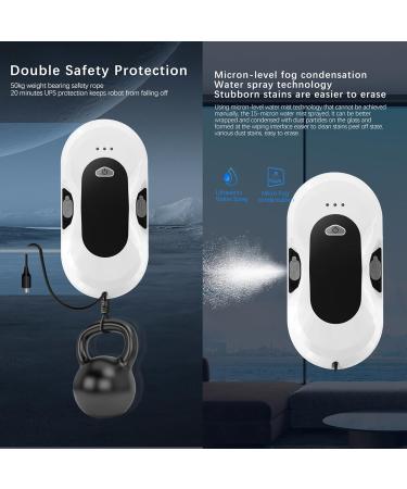 Robotic Window Cleaner Robot - 90W Smart Glass Cleaning With 10 Mop Pads 2 * 30ml Double Water Tank App&Remote Control 5600Pa Strong Suction - Ideal For Indoor/Outdoor - Buy Online on GoSupps.com