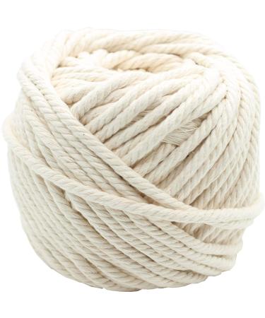 164ft Natural Cotton Rope Cord 1/4 inch Thick for Making Rope Wrapped Jars  Vase  Rope Bucket  Lamp  Coaster  DIY Rope Craft Project 6mm X 50m(about 55 Yd)