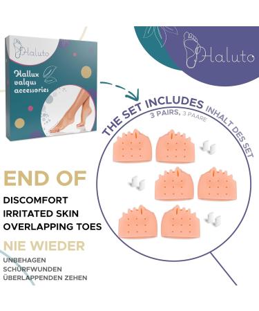 Haluto Toe Spreader Gel - 3 Pairs (6 Pieces) Forefoot Cushion for Hallux Valgus & Hammer Toe Correction - Optimal Comfort & Alignment - Buy Online on GoSupps.com