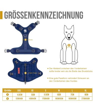Oneigris Tactical Dog Harness - Fire Watcher Safety Vest for Service Dogs - No-Pull Design 1000D Nylon Large Blue - Buy Online on GoSupps.com