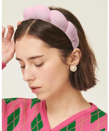 Sponge Spa Headband for Women Pink Face Washing and Makeup Headband with Bonus Scrunchie and Wash Bands - Buy Online on GoSupps.com