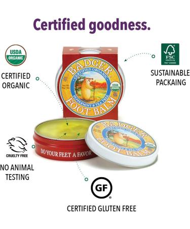 Badger Foot Balm Tin 2 oz - Soothing and Nourishing Natural Foot Care - Buy Online on GoSupps.com