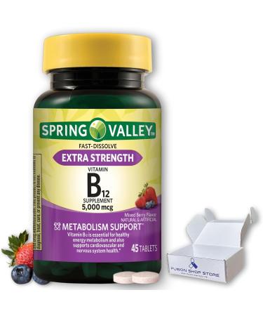 B12 5000mcg- Extra Strength Fast Dissolve Mixed Berry 45 Tablets (Pack of 1) Boxed by Fusion Shop Store - Buy Online on GoSupps.com