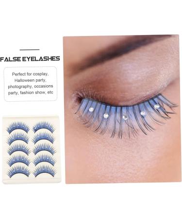 Gogogmee 5 Pairs False Eyelashes Fake Lashes Colored Eyelashes Soft Thick Lashes Soft Light Fake Lash Blue Lashes Rhinestone Eyelashes Cosplay Lashes Fake Eyelashes Fiber - Buy Online on GoSupps.com