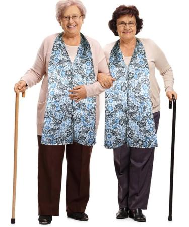 Muloo Adult Bib Scarf Reusable Clothing Protector Daily Eating Aids Accessories Dining Scarf for Elderly Disabled Women Men - Buy Online on GoSupps.com