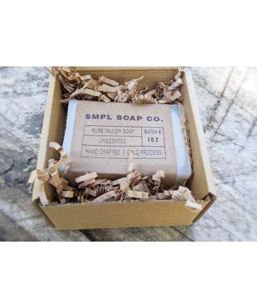 Pure Grass-fed Beef Tallow Soap. Hand Crafted in California Cold Proccess Unscented 5+oz Bar