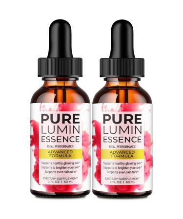 Pure Lumin Essence Drops - Official PureLumin Liquid Skincare Formula with Natural Ingredients Premium Skin Support for Dark Spots Radiance & Healthy Glow Pure Lumin Reviews Drops (2 Pack)