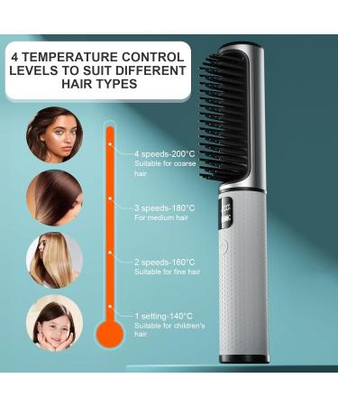 Buy Wireless Hot Comb - Multifunction Professional Hair Straightener Brush for Travel & Home - Buy Online on GoSupps.com