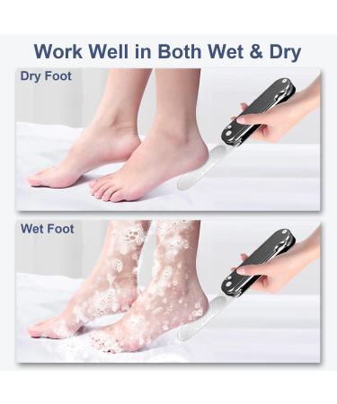 Foldable 3-in-1 Callus Remover for Feet | Professional Stainless Steel Foot Scrubber | Hard Dead Skin Remover & Grater | Wet/Dry Use | Easy to Carry - Black - Buy Online on GoSupps.com